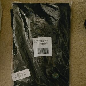 L.L. Bean Navy Blue Henley Tee Shirt XL
